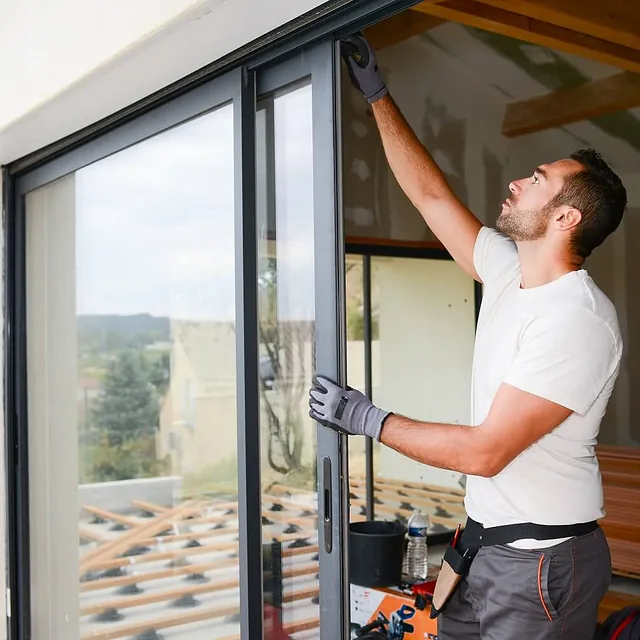 uPVC Door being fitted